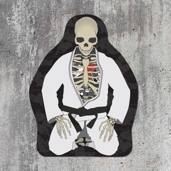 Jiu-Jitsu Life Sticker | BJJ MMA Martial Arts Skeleton | durable vinyl