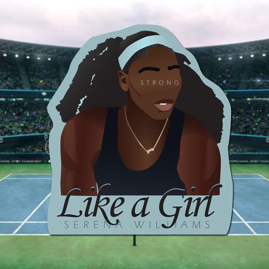 Strong Like a Girl Serena Williams Feminist Decal Sticker Etsy UK