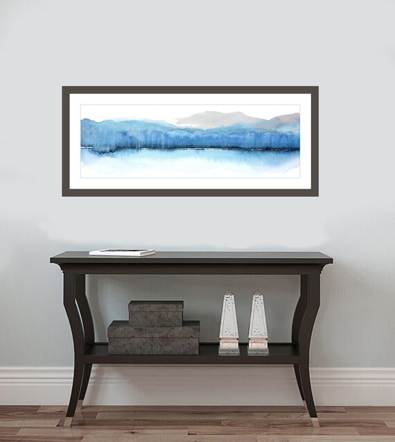 Horizontal Print Art Narrow Art Print Watercolor Painting Etsy