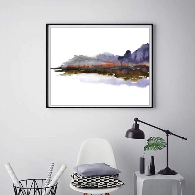 Landscape Art Print Watercolor Painting Wall Decor Abstract | Etsy