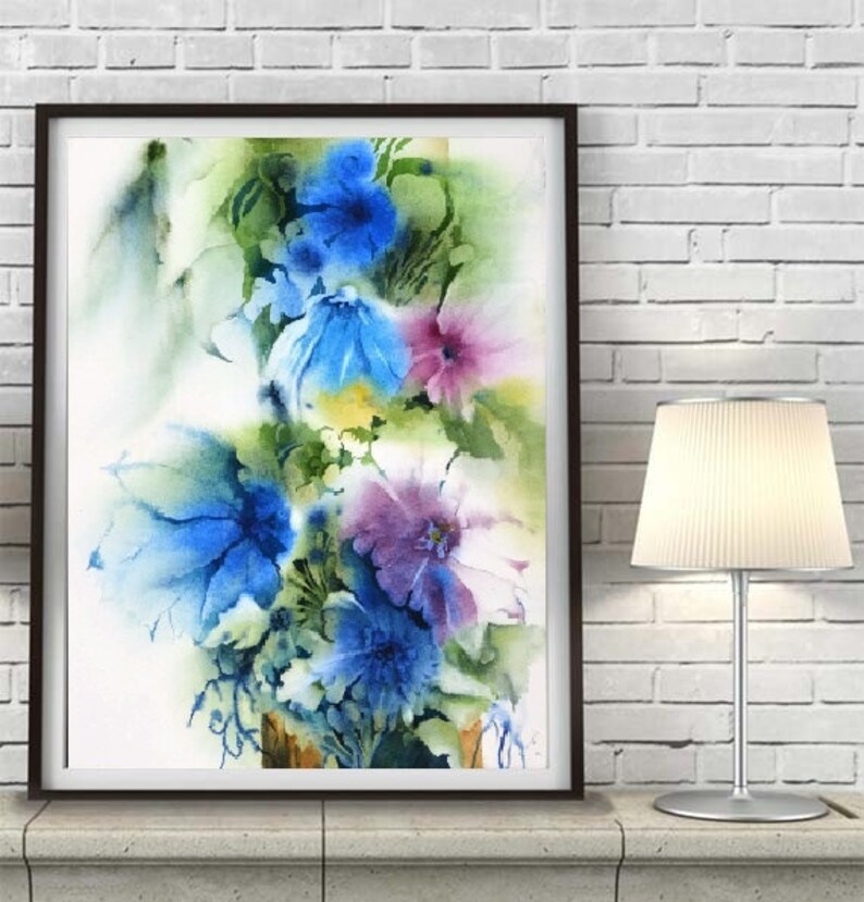 Flower Art Print Watercolor Print Etsy