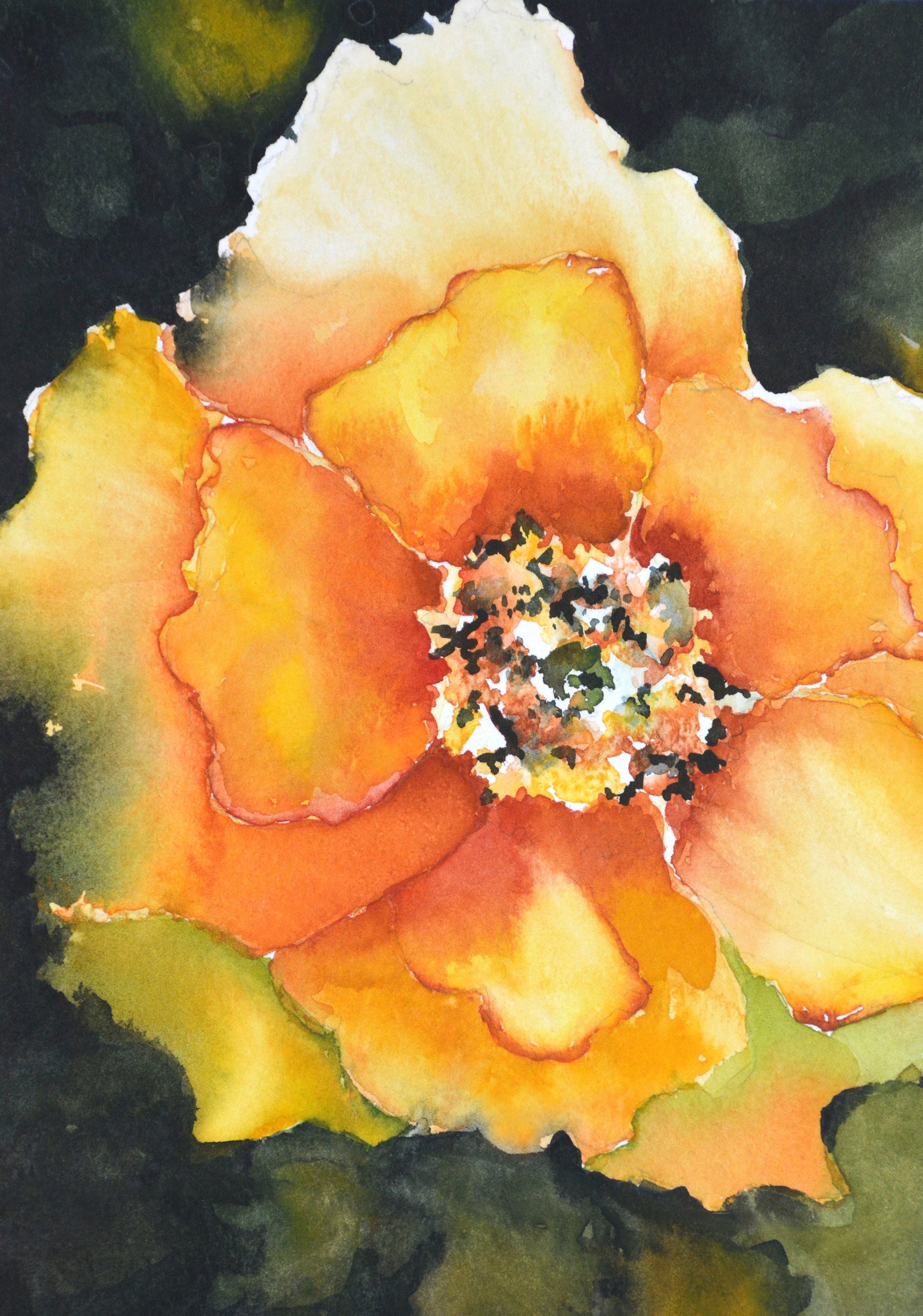 Yellow Wall Art Yellow Flower Art Watercolor PrintYellow Etsy