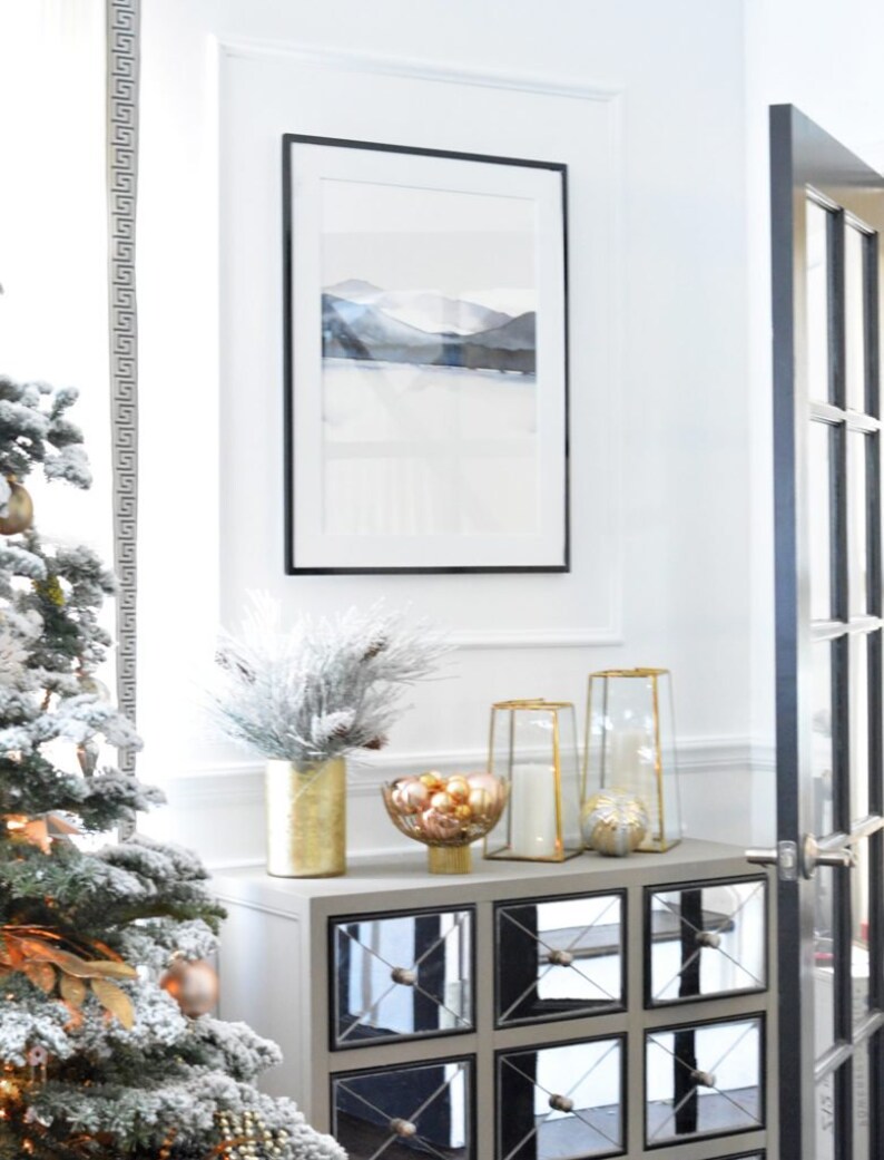 Neutrale Farbe Landschaft Wandbild grau schwarz lila weiß | Etsy