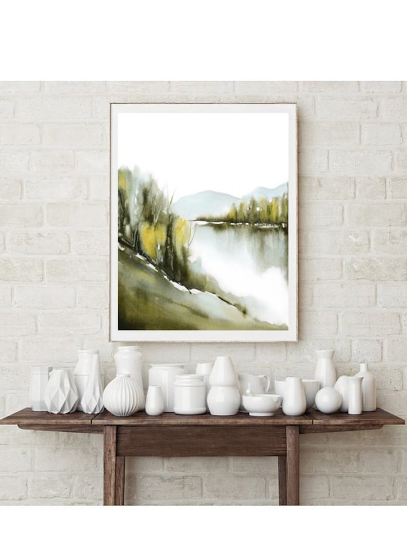 11x1413x198x10 Lake House Decor Pastel Art Watercolor Etsy