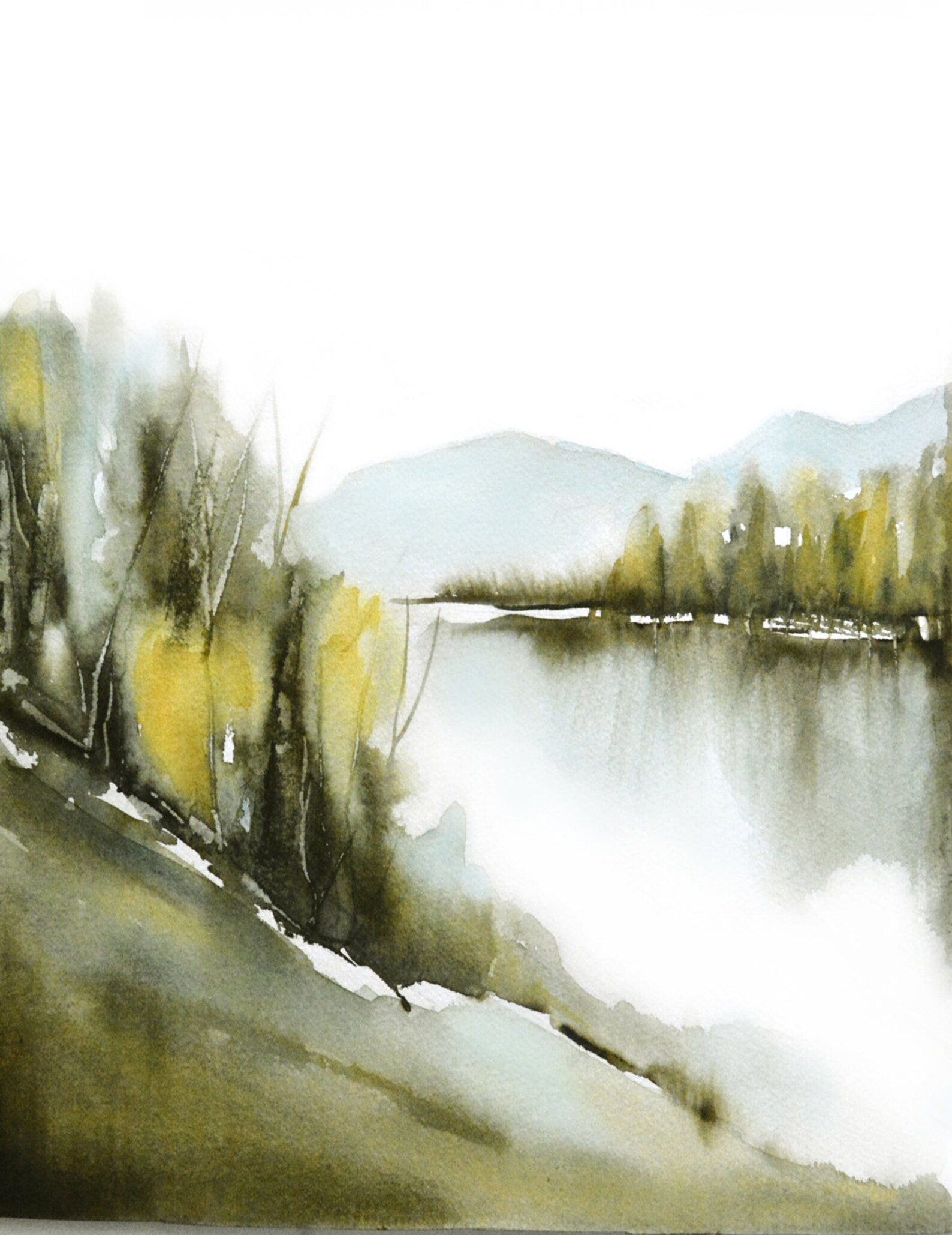 11x1413x198x10 Lake House Decor Pastel Art Watercolor Etsy