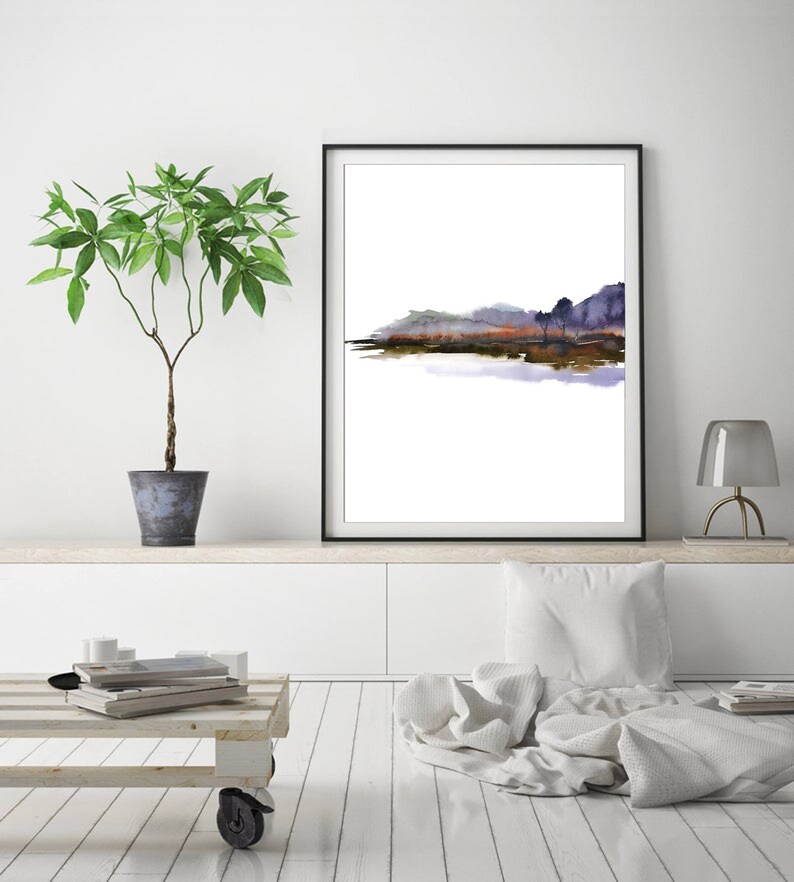 Landscape Art Print Watercolor Painting Wall Decor Abstract | Etsy