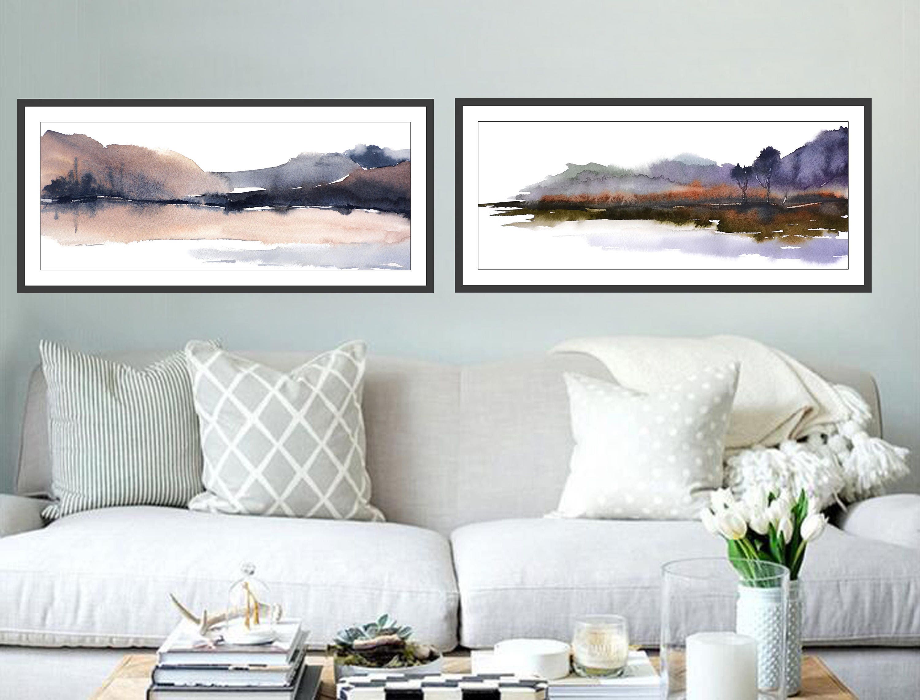 SET of 2 Prints 12x36 inches Narrow Horizontal Art Print | Etsy