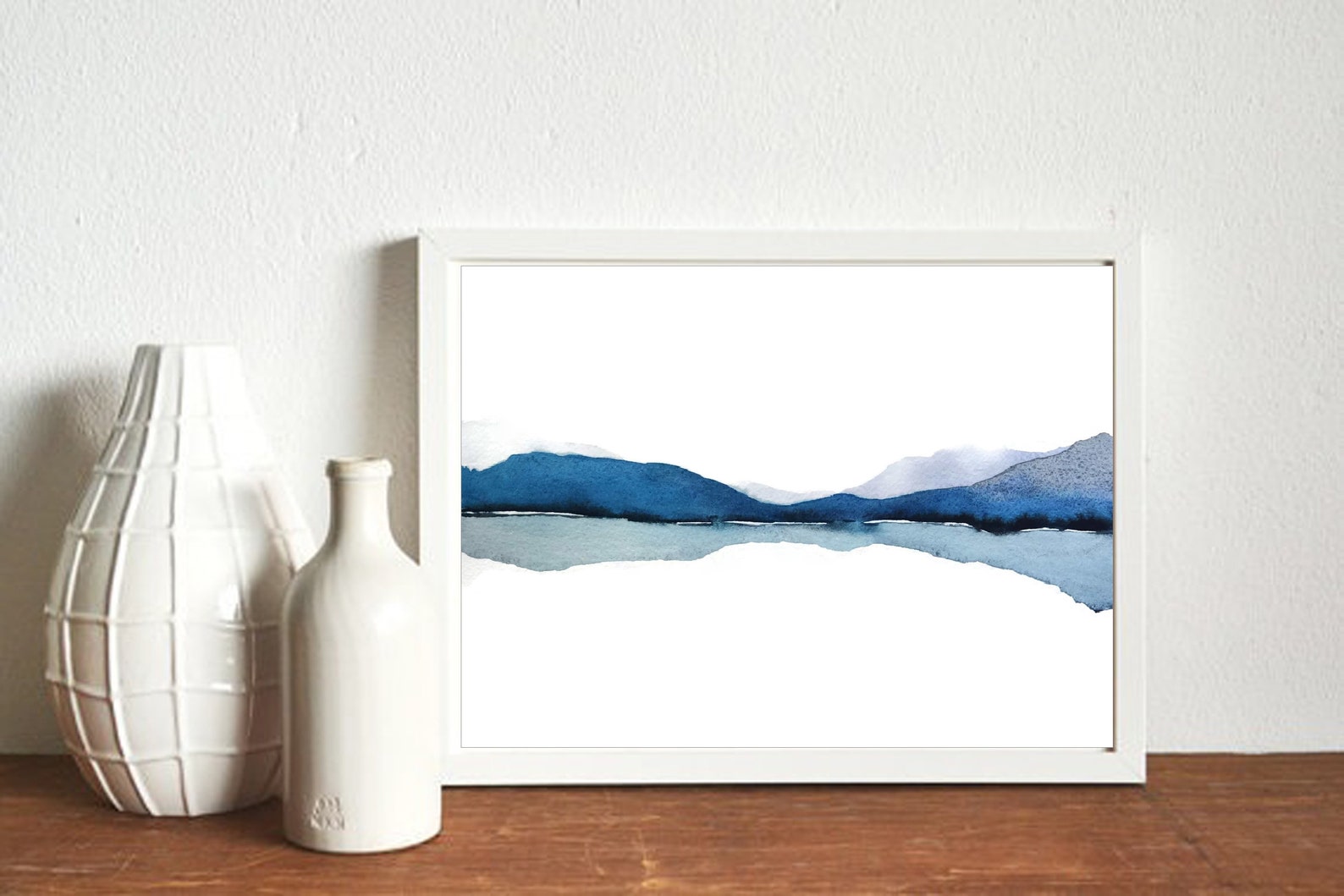 Abstract Landscape Watercolor Painting Modern Watercolor Etsy