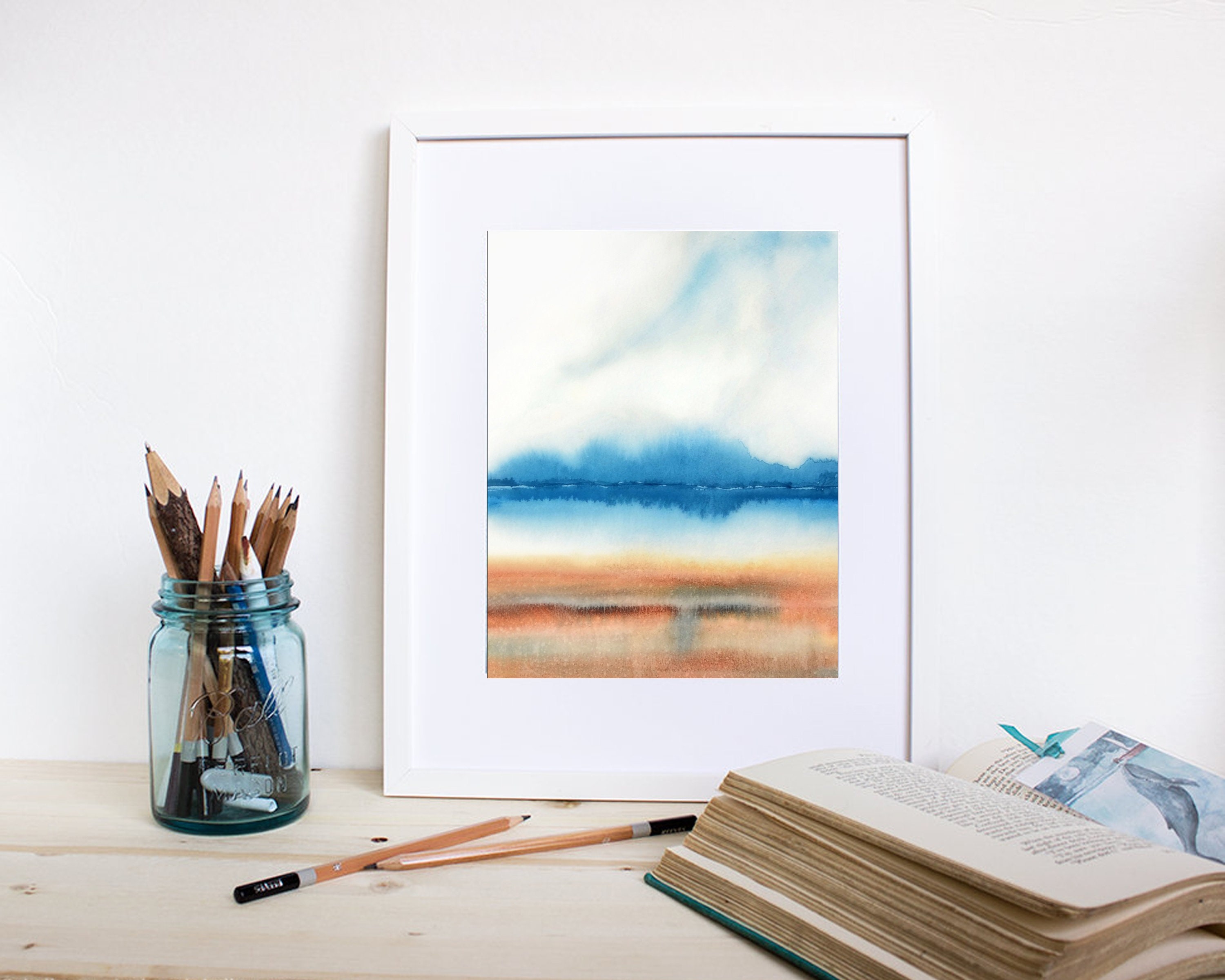 Strand-Malerei Urlaub Haus Kunst Küsten Druck Kunstwerk | Etsy