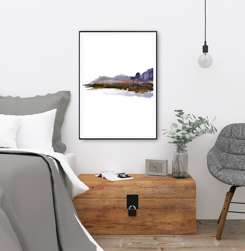 Landscape Art Print Watercolor Painting Wall Decor Abstract | Etsy