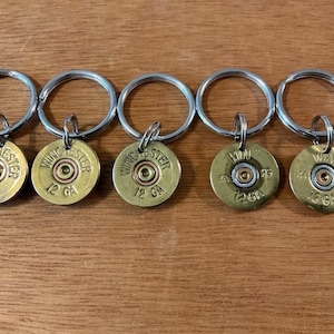 12 Gauge Winchester Shotgun Shell Keychains, Real Fired Shells.  Stocking Stuffer, Christmas Gifts