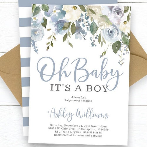 It's A Boy Baby Shower Invitation Boy Baby Shower Invite - Etsy