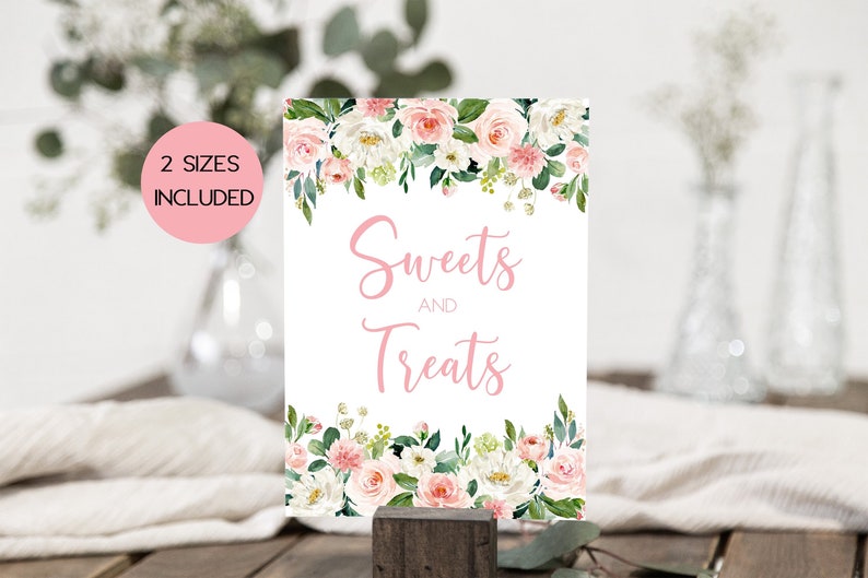 Printable Dessert Table Sign Blush Floral Baby or Bridal - Etsy
