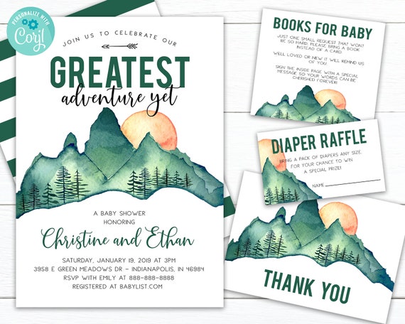 baby shower invitations mountain theme