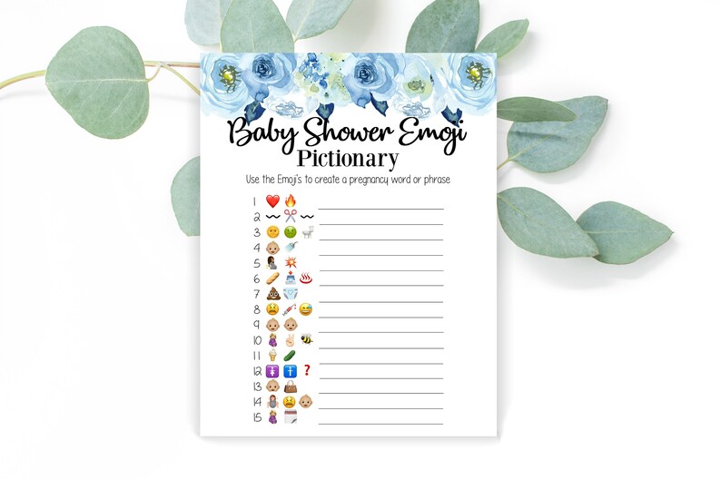 Baby Shower Emoji Game Pictionary Game Baby Shower Games Etsy
