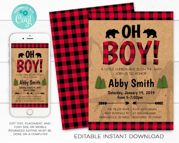 baby shower invitations mountain theme