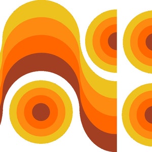 Retro gradient wave sticker decal for Car, RV, Bus, 70&#39;s classic colors