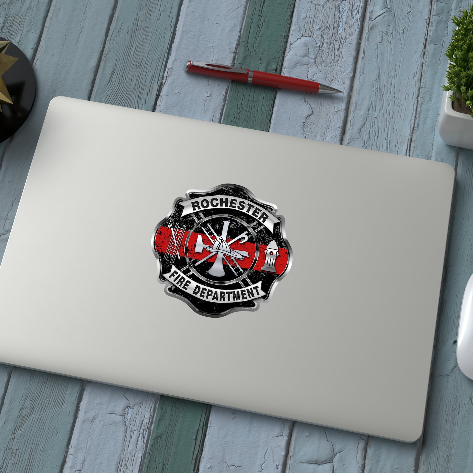 Custom Firefighter Thin Red Line Stickers 4