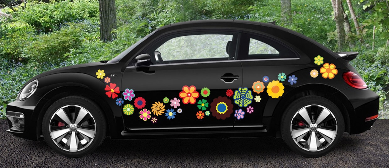 Retro Flower Sticker Flurry Sheet Vehicle Graphics for Cars or
