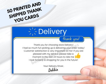 Shopper Card Thank you 50 Printed Business Cards Custom thank you, Delivery Driver, Thank you note, Grocery Shopper, Gig Hustle, Side Hustle