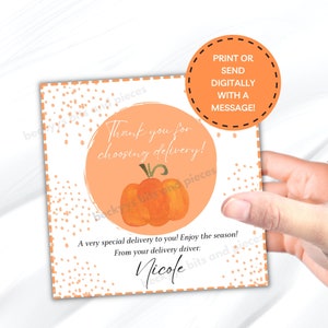 Halloween Delivery Driver Bedankt Kaart, Notitie, Halloween Card, Levering Dank u, Dank u kaart, Instant Download, Aangepast Bericht
