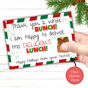 Weihnachten Dankesgeschenk Fahrer Urlaub Danke Bewertung Sticker Essen Lieferung Urlaubskarten personalisierte Lieferung Sticker