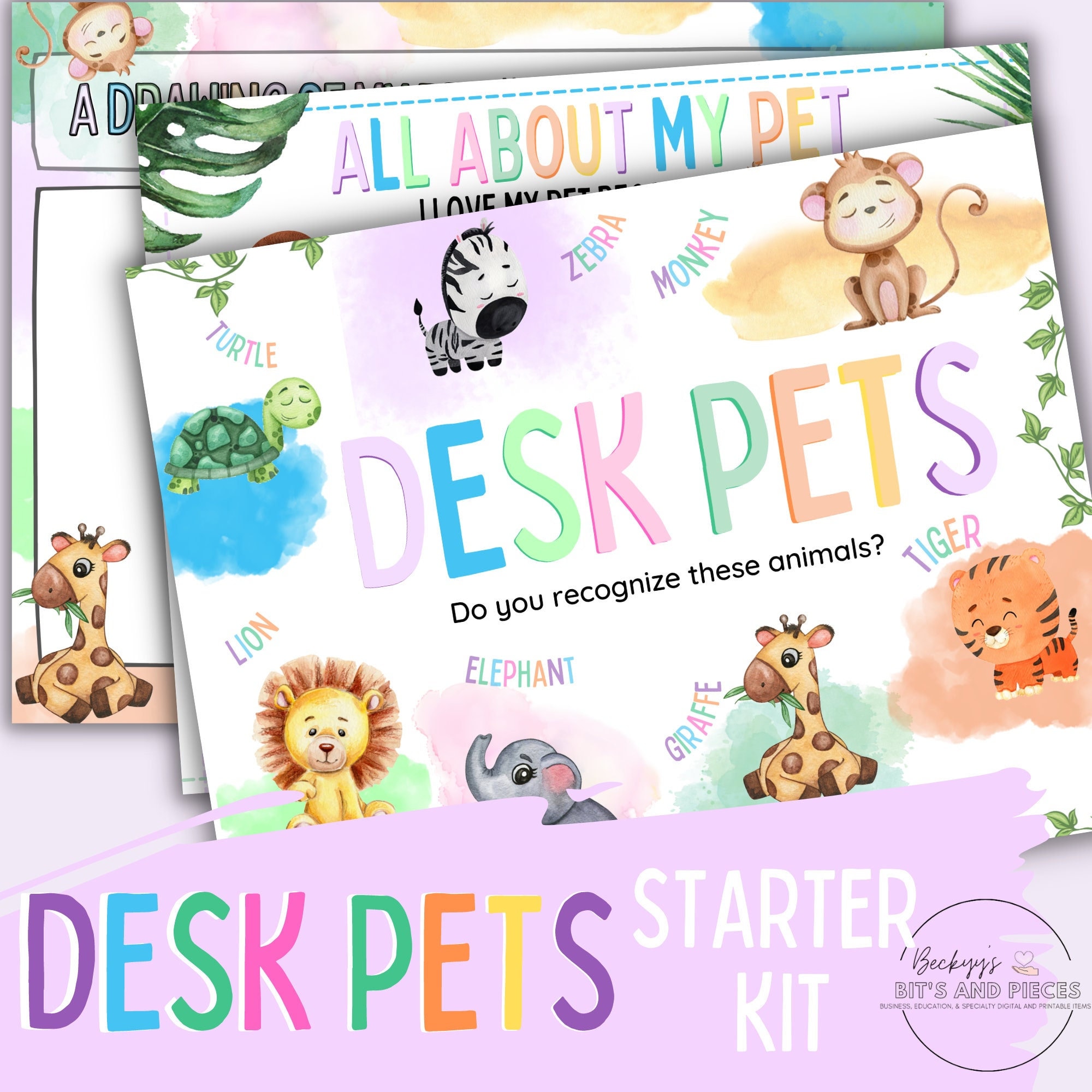 DESK PET BUNDLE Starter Kit | Posters, Rules, Activities | Classroom Management, Classroom Behavior Desk Pet Adoption Certificate, Erasers