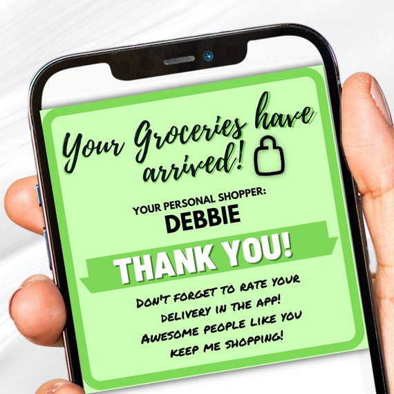 Delivery Message | Custom Everyday Text Image | Personalized Thank You  Delivery | Five Star Review For Grocery Delivery | Delivery Thank You