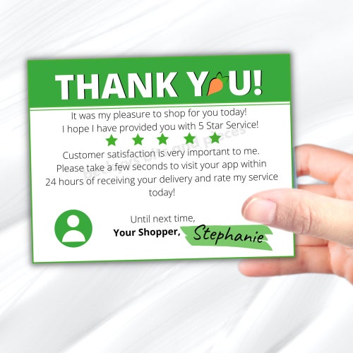 Grocery Delivery Delivery Driver Grocery Thank You Card - Etsy