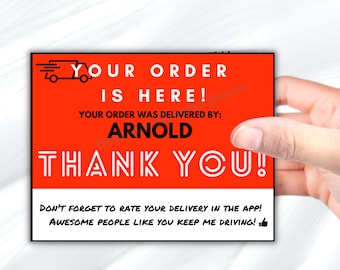 Dash Delivery Driver Bedankt bestelling Sticker Bedankbriefje Voedselbezorging optreden Klantwaardering Uitreiking Leveringsstickerzegel