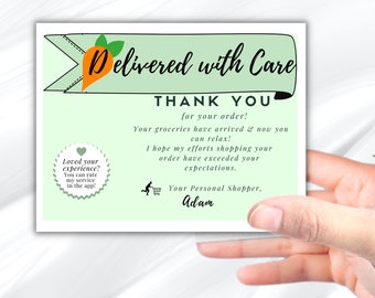 Shopper Thank You Card for Customer, Thank you Note, Delivery Driver, Grocery Shopper, Customer appreciation, Grocery Service, Personal Shop