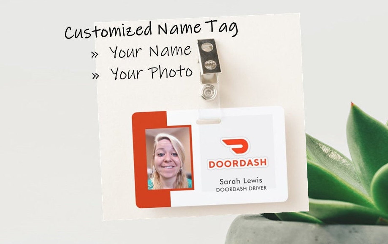 DoorDash Delivery Driver Name Tag Doordash Logo Doordash Etsy