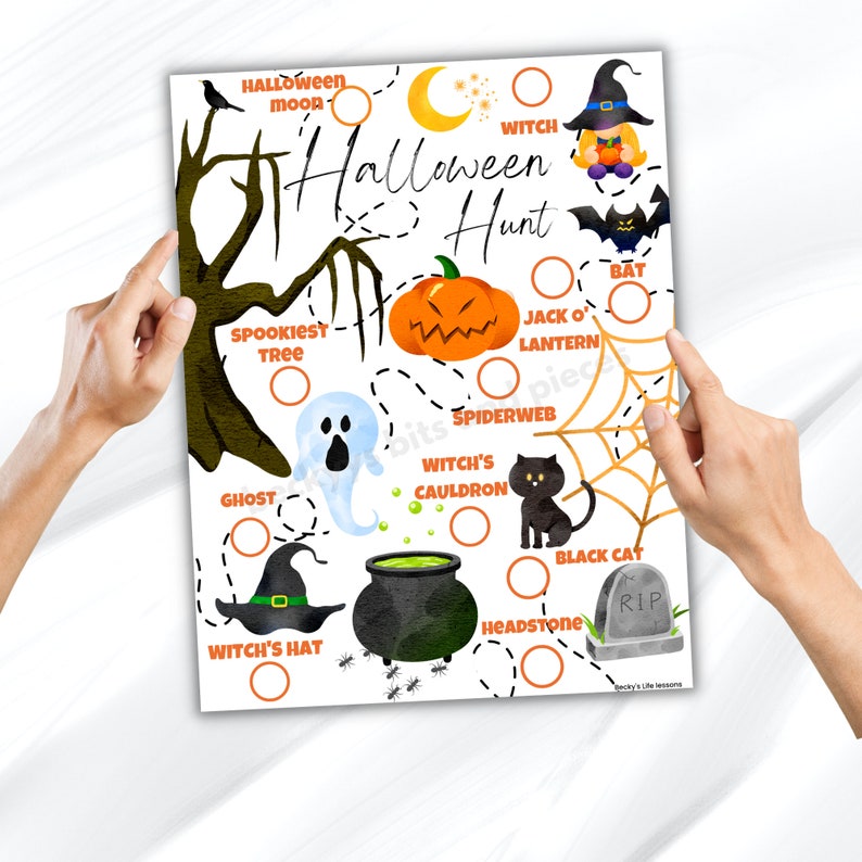 Halloween Scavenger Hunt, Digital Download | Toddler Game or Classroom ...