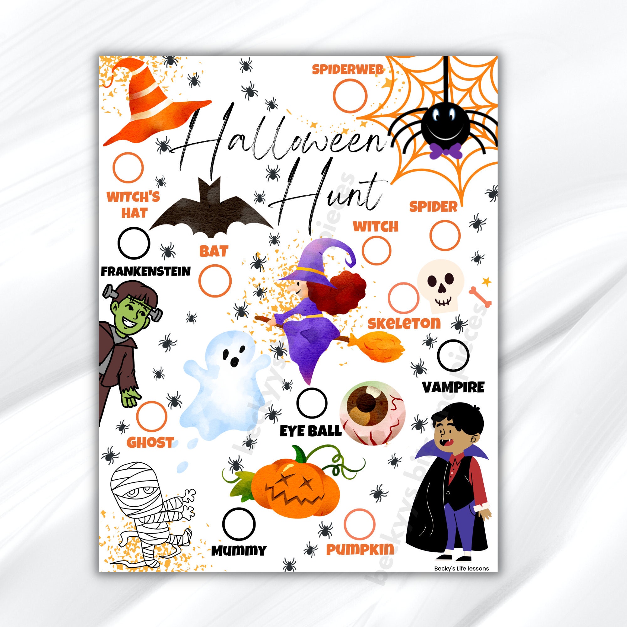 Halloween Scavenger Hunt, Digital Download | Toddler Game or Classroom ...