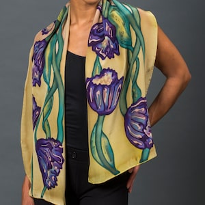 Twining Tulips in Sage and Plum: #CMSC029