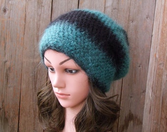 Gorro de inverno feminino, gorro de malha despojado, gorro de lã de grandes dimensões, gorro grunge, gorro grosso de malha, gorro de inverno