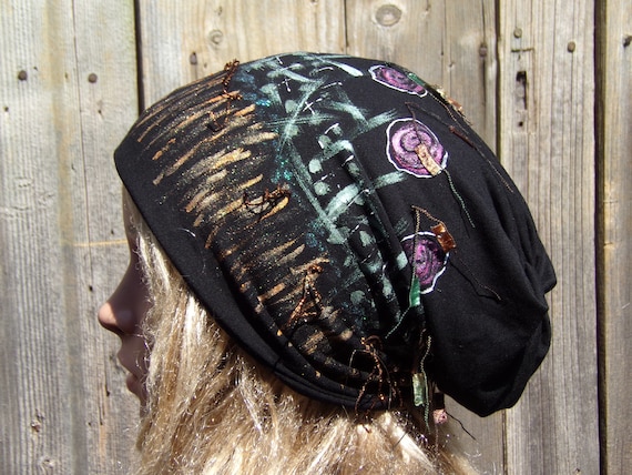 Lightweight Floral Slouchy Beanie Hat for Women,chemo  display picture 3