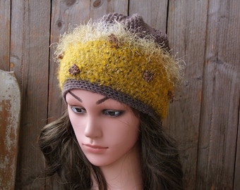 Winter Beanie, Tams Women Knit Hat, Knit Beanie, Wool Hat, Oversized Slouch Hat, Grunge Beanie, Chunky Knit Hat, Crochet Beanie, Winter Hat
