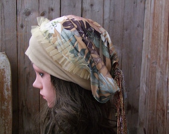 Slouchy Beanie Hat, Cotton Beanie, Cancer Headwear, Chemo hat, Head Covering, Chemo hats for women