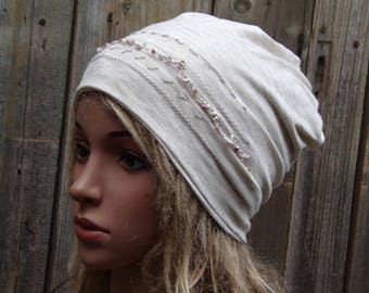 Chapéu feminino leve – lindo gorro desleixado, envoltórios de cabeça modernos, chapéu de quimioterapia/chapéus de câncer, chapéu de quimioterapia, cobertura de cabeça/gorro