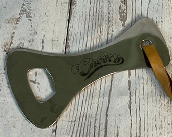 Vintage "Cheers" Bottle Opener with Leather Strap