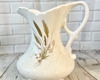 Ceramic Pitcher with Wheat Motif