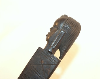 Vintage Hand Carved Head Letter Opener from Tanganyika