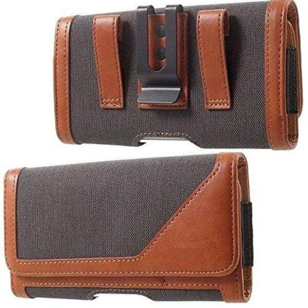 TDG® Dual Tone Faux Leather Pouch Holster Belt Clip Case with Belt Loop & Magnetic Flap Compatible for Apple iPhone Latest mobiles