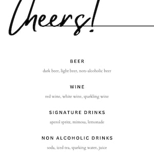 Classic Customizable Drink Menu