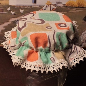 Vintage Fabric Mason Jar Bonnets -  Elastic Jam Jar Lid Covers