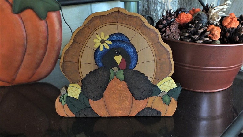 THANKSGIVING Folk Art Turkey Hand Painted | Etsy