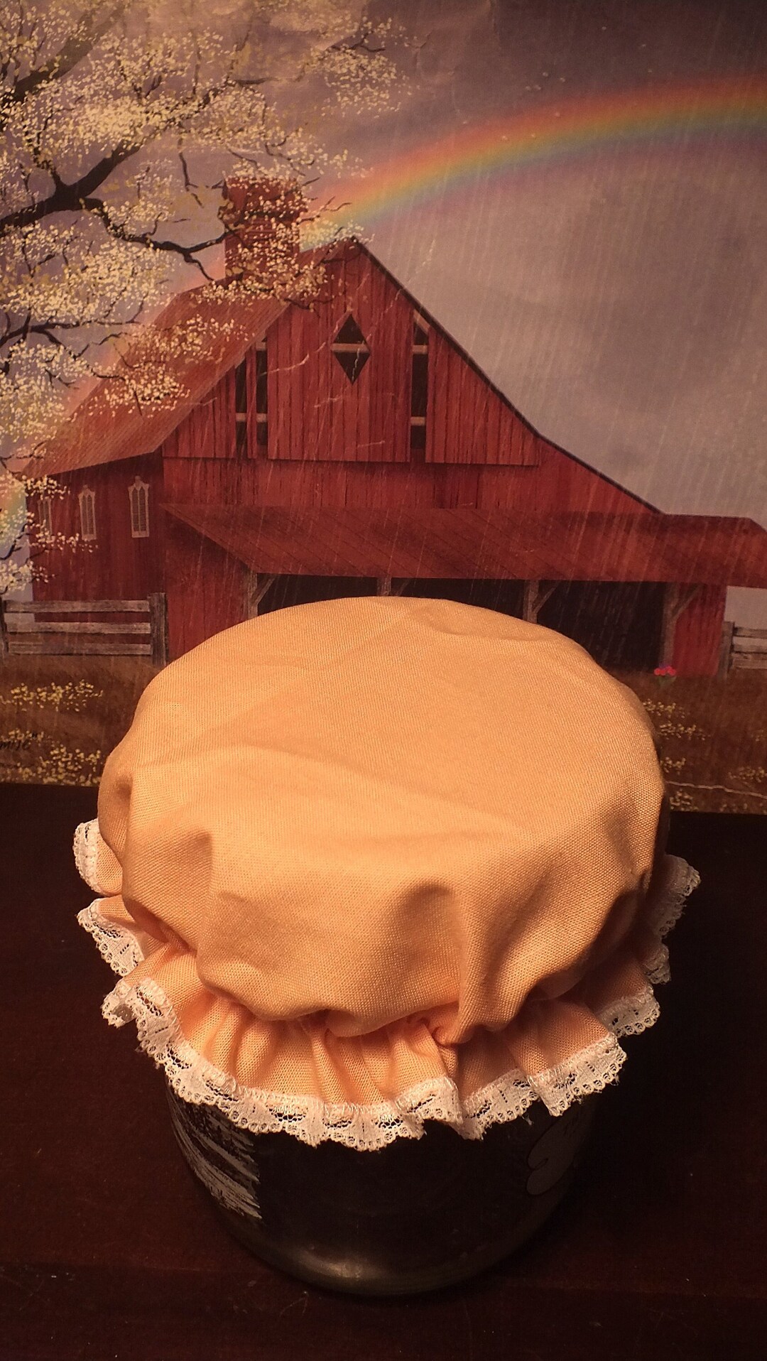 Xwide Jar Lid Covers for 5 Lid Peach Elastic Lid Covers for Glass