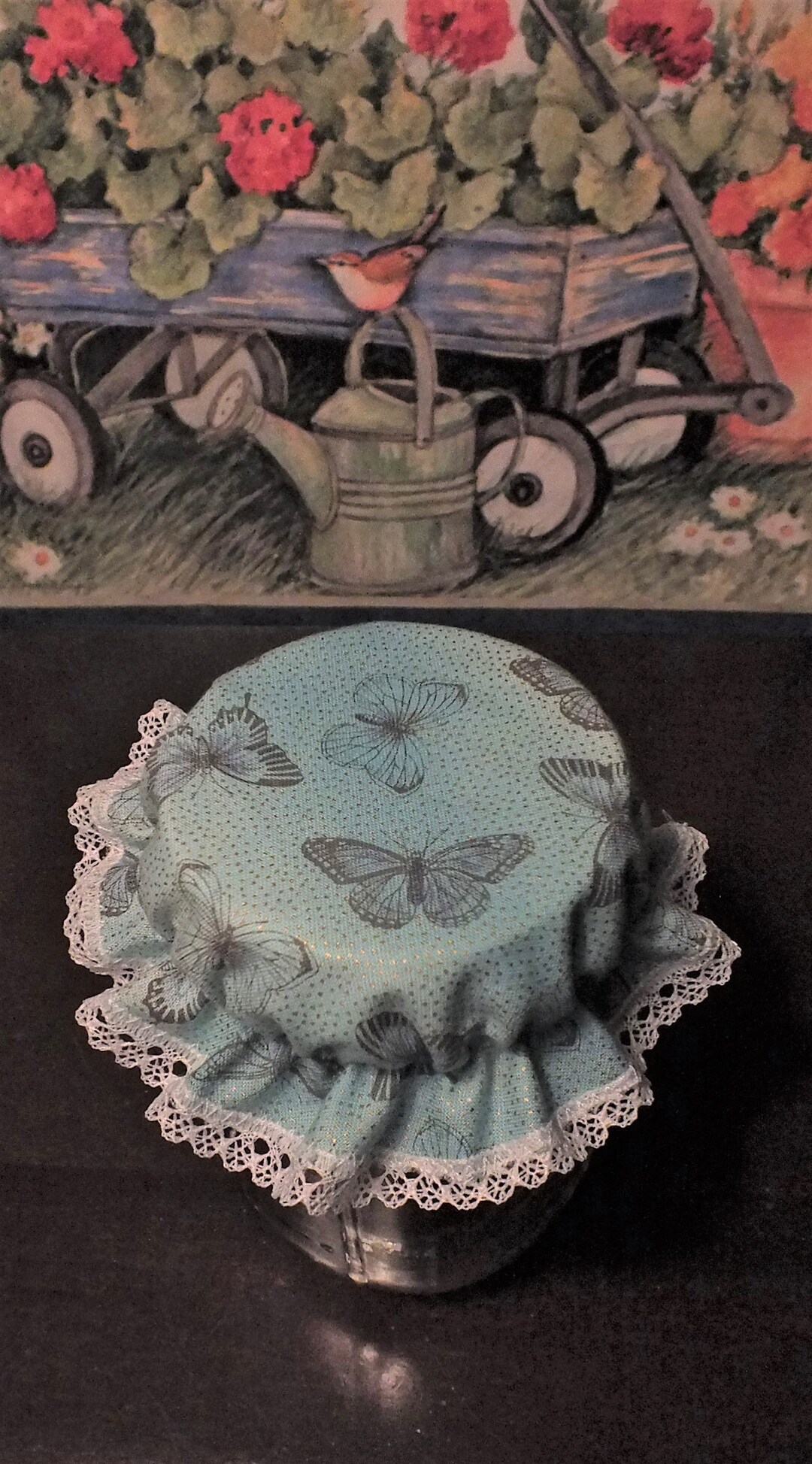 Blue Butterfly Elastic Jam Jar Lid Covers Mason Canning Jar