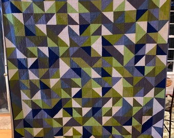 Half Crazy HST Quilt - PDF Pattern Instant Download